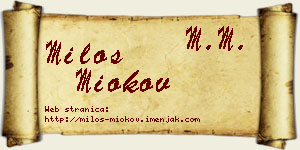 Miloš Miokov vizit kartica